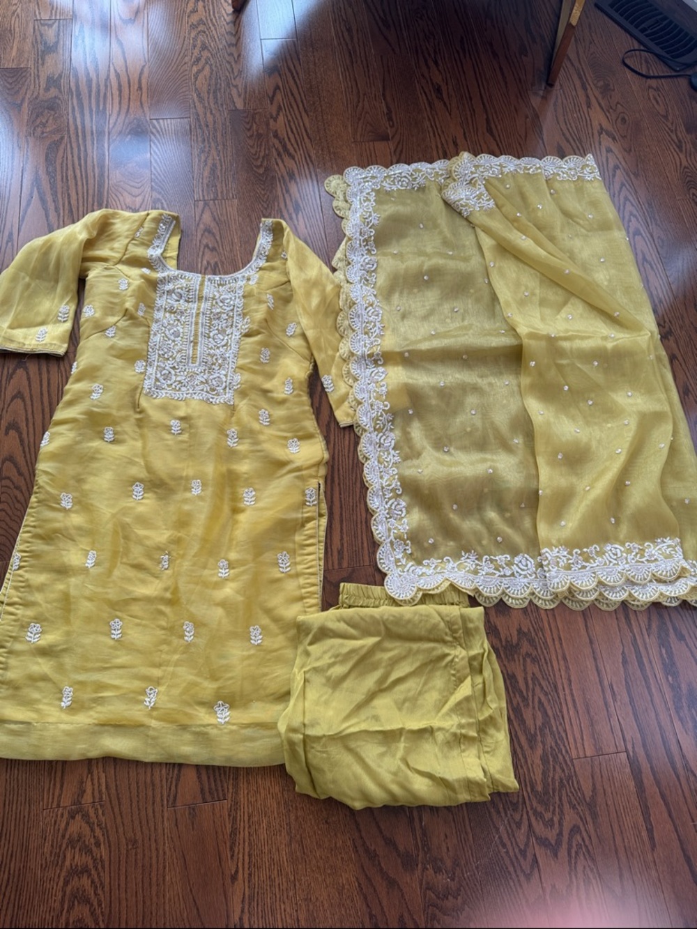 Yellow Embroidered Salwar Kameez Set
